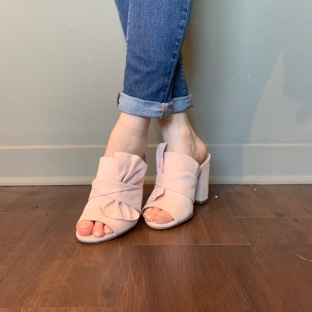Blush Open-Toed Mules